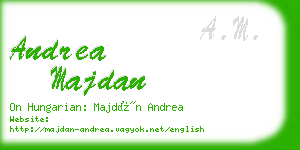 andrea majdan business card